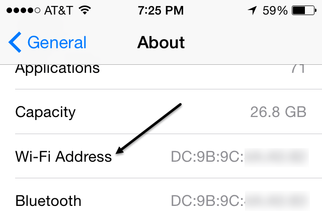 how to find my iphone mac address
