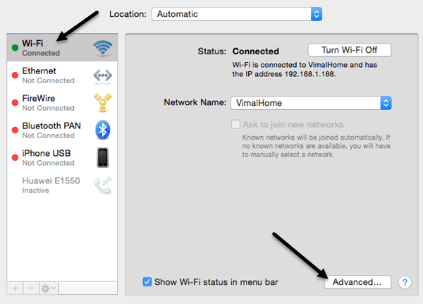 how to check mac address on macbook