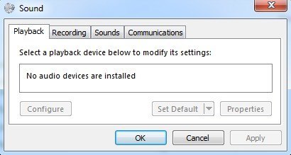 no audio device found windows 10