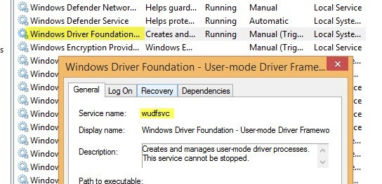 Служба windows driver foundation user mode driver framework была неожиданно завершена