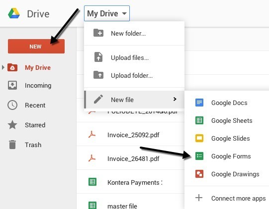 google drive online questionnaire