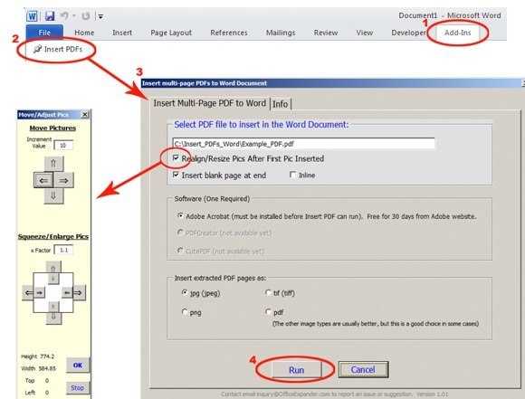 how to insert a pdf into a word document