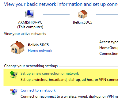 setup new connection