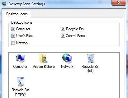 fehlende Desktop-Icons