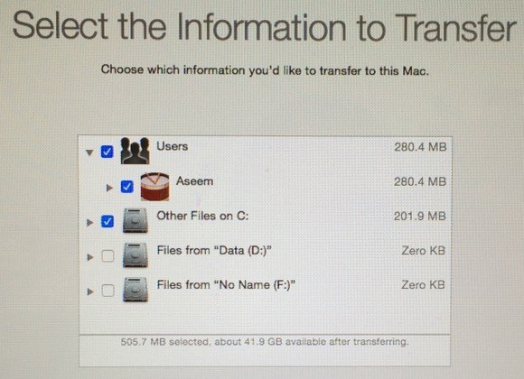 how to transfer information from windows to mac