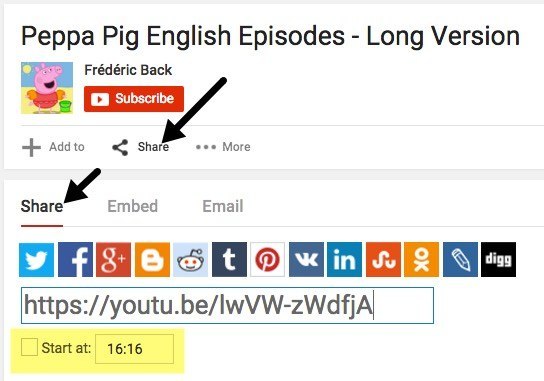 How to Specify a Starting Point for YouTube Videos