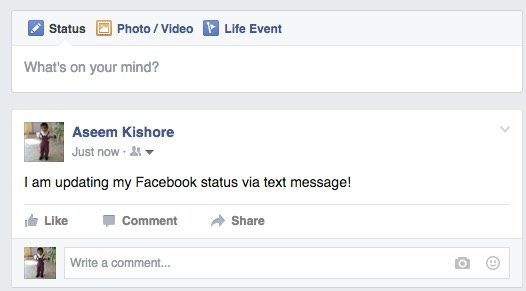 Update Facebook Status From a Dumbphone using Facebook Texts