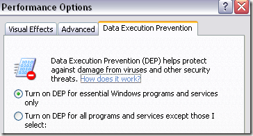 Configure or Turn Off DEP (Data Execution Prevention) in Windows