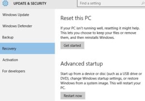 restore windows to factory settings
