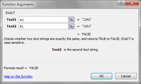 Find Out if Two Cells in Excel Contain Exactly the Same Number Values