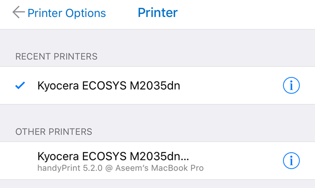 handyprint printers not showing