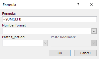 how to add formulas in word tbale