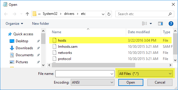 open_hosts_file