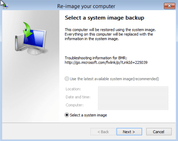 system iamge backup