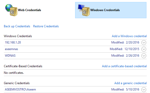 windows credential manager view password