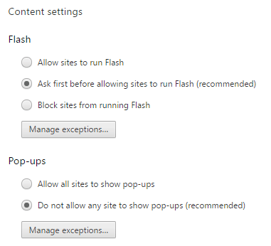 chrome settings content flash