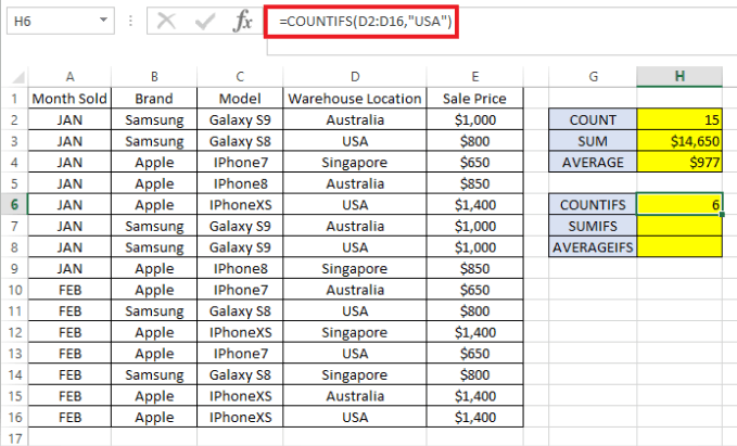 countifs-excel